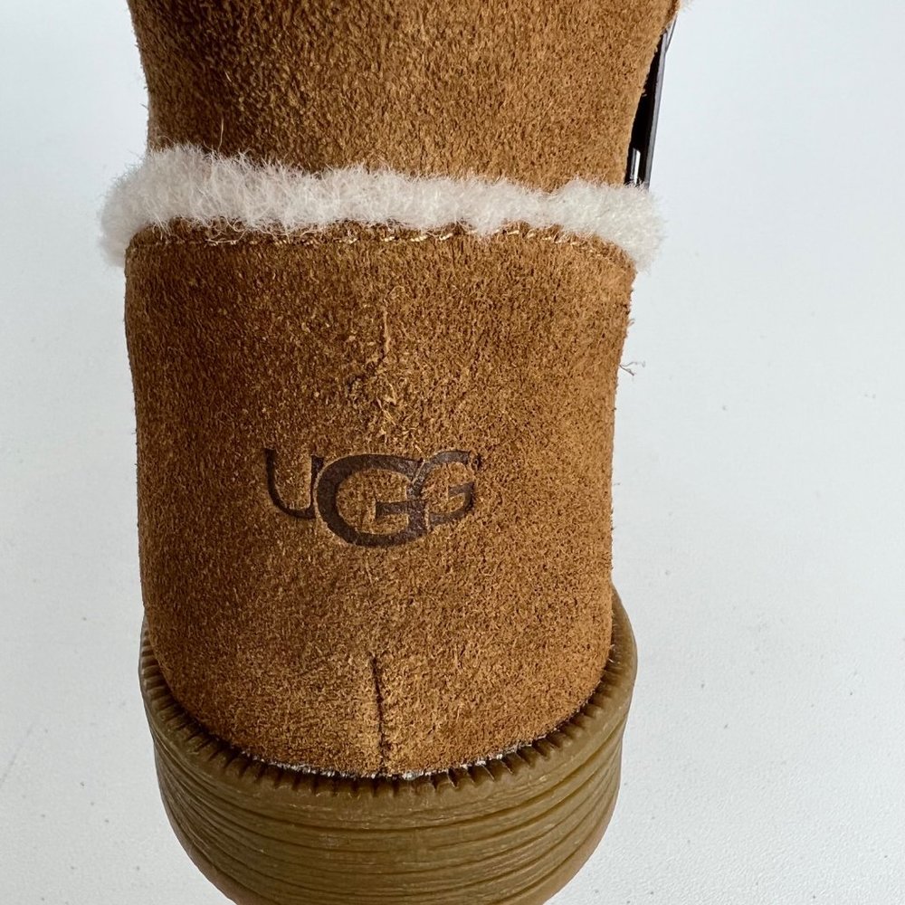 UGG Coletta Girls Chestnut Brown Suede Ankle Boots 1094579K Winter Youth size 3 - Picture 11 of 15
